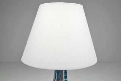  Ernst Keramik Blue Glazed Stoneware Table Lamp by Ernst Keramik Denmark ca 1960s