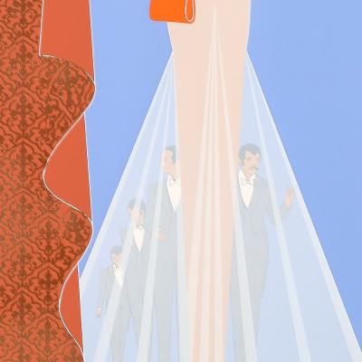  Ert Art Deco Serigraph entitled Curtain signed Ert 