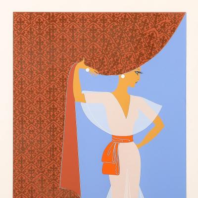  Ert Art Deco Serigraph entitled Curtain signed Ert 