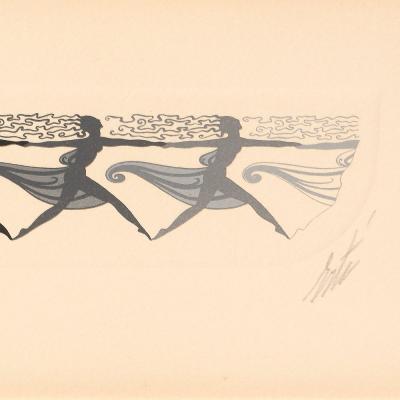  Ert Art Deco Serigraph entitled Dancers by Ert 
