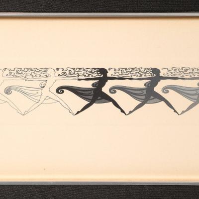  Ert Art Deco Serigraph entitled Dancers by Ert 