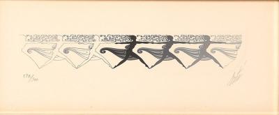  Ert Art Deco Serigraph entitled Dancers by Ert 