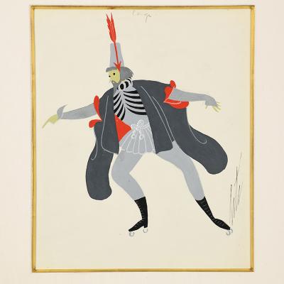  Ert Iago Framed Gouache by Erte Original Art Deco Gouache on Paper Framed