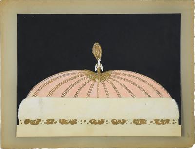  Ert Phoebe Costume Design Stage Curtain Gouache 3 Pcs by Erte Original Unsigned Set