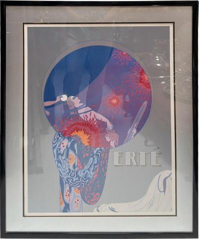  Ert Signed Erte Framed Art Deco Show Poster Natures Vanity