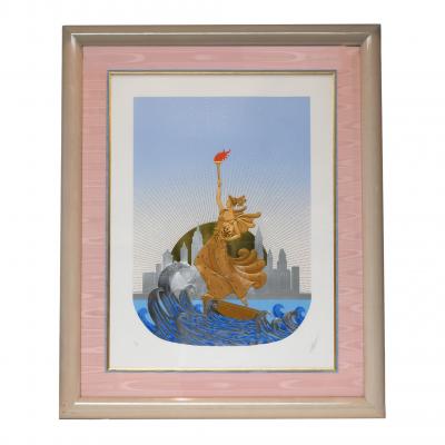  Ert Statue of Liberty Day Night by Erte Signed 