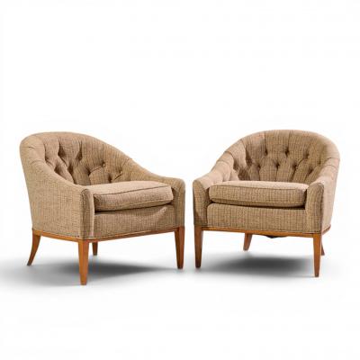  Erwin Lambeth Erwin Lambeth Style Mid Century Walnut Lounge Chairs Pair