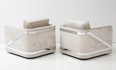 Erwin Lambeth Pair of Rare 1970s Mid Century Modern Club Chairs by Erwin Lambeth
