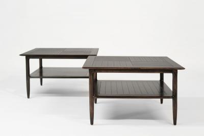  Erwin Lambeth Set of Mid Century Oak Coffee Tables in Espresso C 1950s