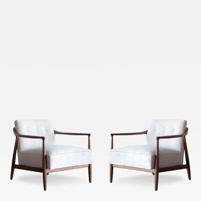  Erwin Lambeth Set of Walnut Lounge Chairs by Erwin Lambeth C 1950s