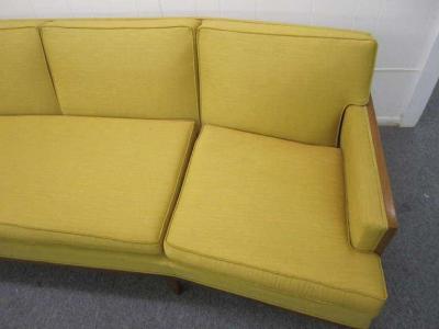  Erwin Lambeth Sophisticated Erwin Lambeth Curved Walnut Sofa Mid Century Modern