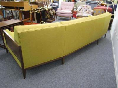  Erwin Lambeth Sophisticated Erwin Lambeth Curved Walnut Sofa Mid Century Modern