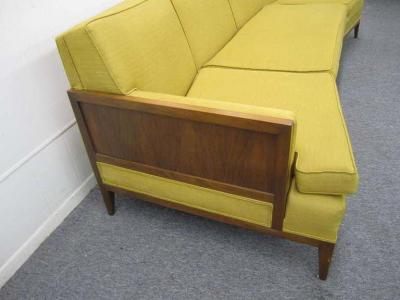  Erwin Lambeth Sophisticated Erwin Lambeth Curved Walnut Sofa Mid Century Modern