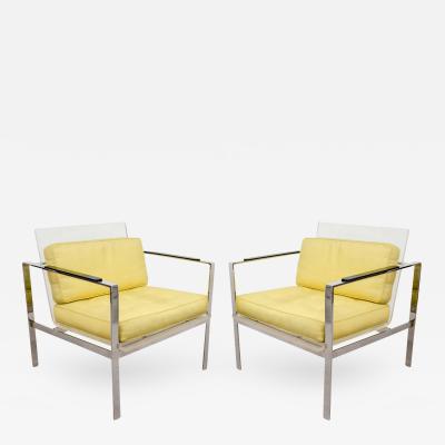  Erwine Estelle Laverne Spectacular Rare Pair of Lucite Modernist Chairs by Laverne