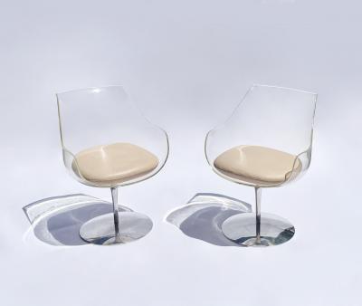  Erwine and Estelle Laverne Pair of Champagne Chairs by Estelle Erwine Laverne