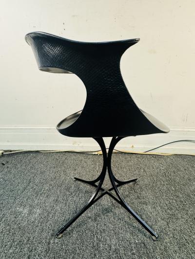  Erwine and Estelle Laverne RARE MID CENTURY BLACK FIBERGLASS LOTUS CHAIR BY ERWINE ESTELLE LAVERNE