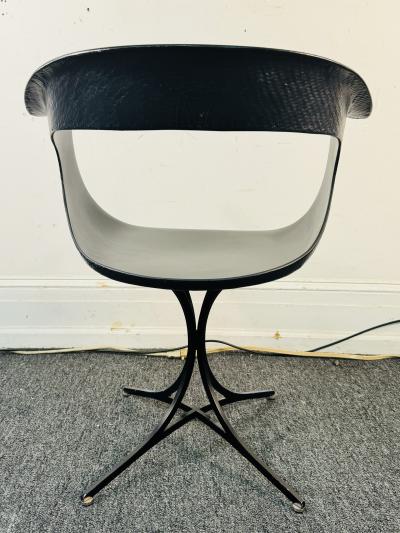  Erwine and Estelle Laverne RARE MID CENTURY BLACK FIBERGLASS LOTUS CHAIR BY ERWINE ESTELLE LAVERNE