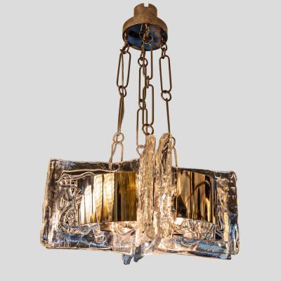  Esperia 1970s Space age glass and chrome ceiling light by Esperia