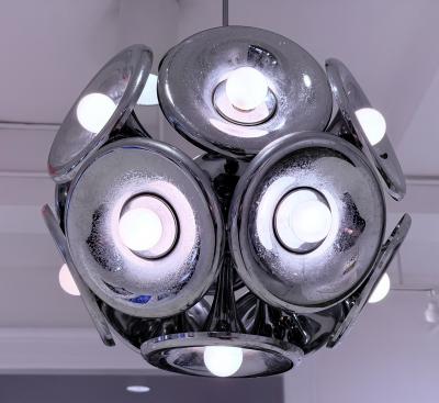  Esperia 3 Esperia 1960 Dandelion Sputnik Italian Mid Century Chandeliers