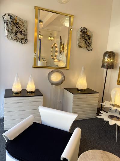  Esperia Large Cone Lamp Murano Glass and Brass by Esperia Italy 1970s