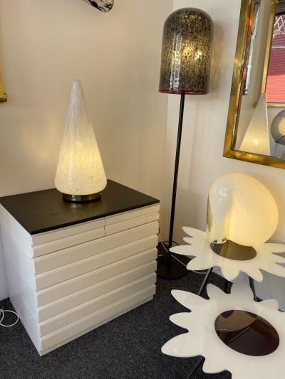  Esperia Large Cone Lamp Murano Glass and Brass by Esperia Italy 1970s