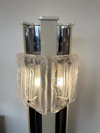  Esperia Mid Century Modern Murano Glass and Metal Floor Lamp by Esperia Italy 1970s