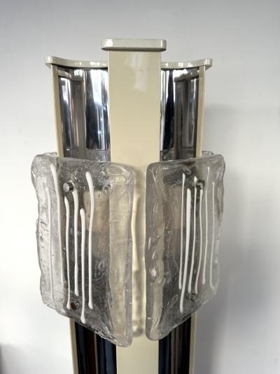  Esperia Mid Century Modern Murano Glass and Metal Floor Lamp by Esperia Italy 1970s