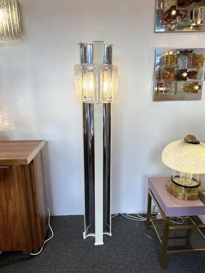  Esperia Mid Century Modern Murano Glass and Metal Floor Lamp by Esperia Italy 1970s