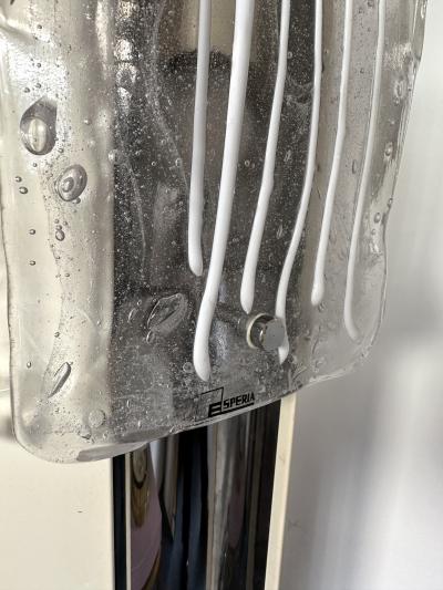 Esperia Mid Century Modern Murano Glass and Metal Floor Lamp by Esperia Italy 1970s