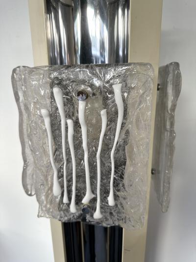  Esperia Mid Century Modern Murano Glass and Metal Floor Lamp by Esperia Italy 1970s