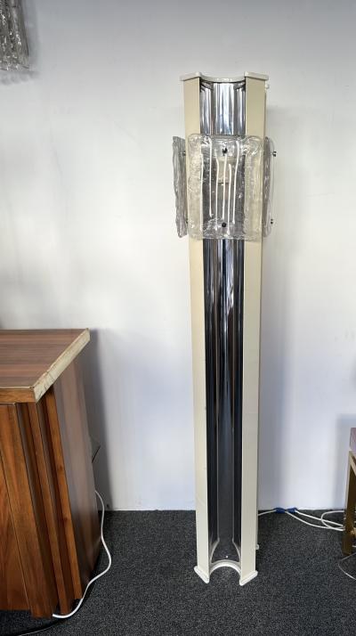  Esperia Mid Century Modern Murano Glass and Metal Floor Lamp by Esperia Italy 1970s