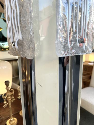  Esperia Mid Century Modern Murano Glass and Metal Floor Lamp by Esperia Italy 1970s