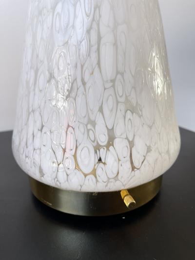  Esperia Pair of Cone Lamps Murano Glass and Brass by Esperia Italy 1970s