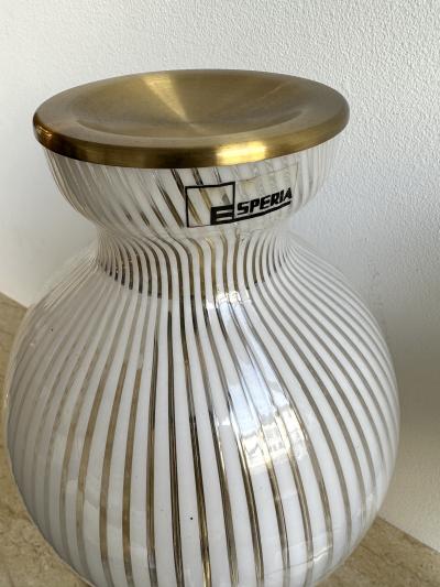  Esperia Pair of Lamps Brass and Murano Glass by Angelo Brotto for Esperia Italy 1970s