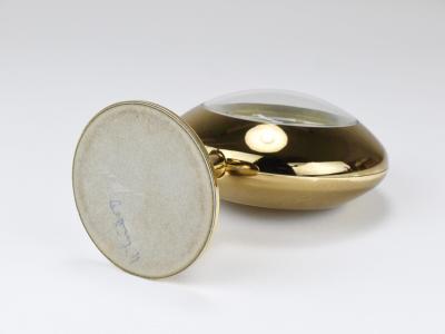  Europa Clocks Green Golden Table Desk Alarm Clock with Tulip Base by Europa Germany 1970s