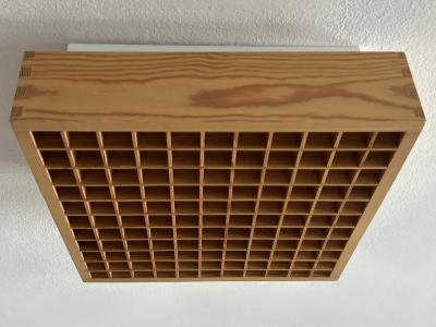  Exaktor Elegant Mid Century Modern Pine Wood Flush Mount or Ceiling Lamp Sweden 1970s