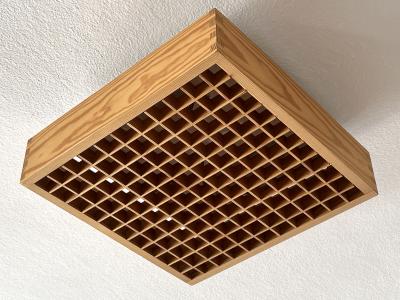  Exaktor Elegant Mid Century Modern Pine Wood Flush Mount or Ceiling Lamp Sweden 1970s