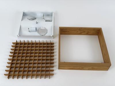  Exaktor Elegant Mid Century Modern Pine Wood Flush Mount or Ceiling Lamp Sweden 1970s