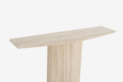  F A B Italy Console Table in Italian Travertine Marble 1970s