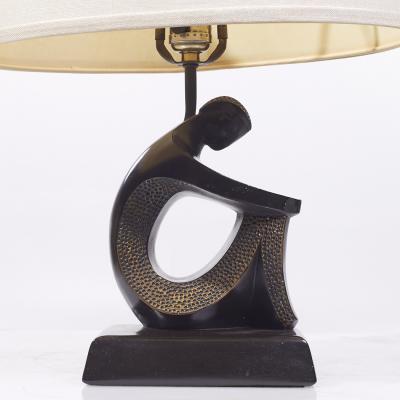  F A I P Fine Arts in Plastic Frederick Weinberg Style F A I P Mid Century Figurative Table Lamps Pair