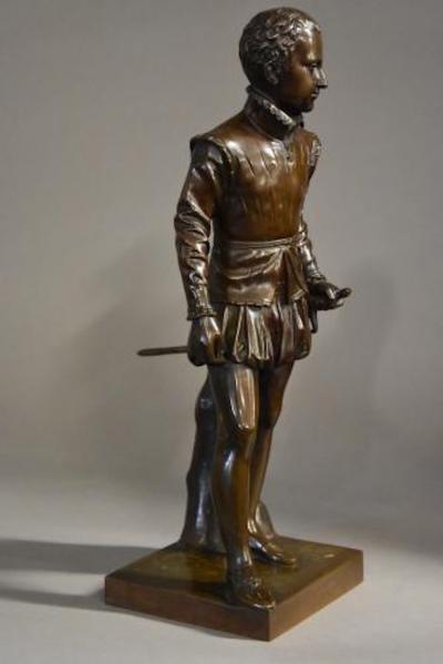  F Barbedienne Foundry 19thc bronze of young Henry IVth of France