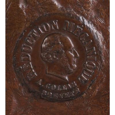  F Barbedienne Foundry Antique F Barbedienne French Bronze Seated Roman Bronze Marble Inkwell