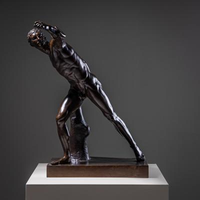  F Barbedienne Foundry Borghese Gladiator in Bronze Foundry F Barbedienne 2nd Half 19th Century