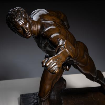  F Barbedienne Foundry Borghese Gladiator in Bronze Foundry F Barbedienne 2nd Half 19th Century