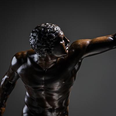  F Barbedienne Foundry Borghese Gladiator in Bronze Foundry F Barbedienne 2nd Half 19th Century
