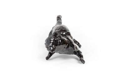  FIMONY Caen Fimony Black Glazed Terra Cotta Cat