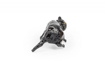  FIMONY Caen Fimony Black Glazed Terra Cotta Cat