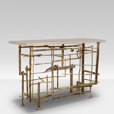  FLAIR FURNITURE F Edition Sculptural Brass Console