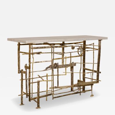  FLAIR FURNITURE F Edition Sculptural Brass Console