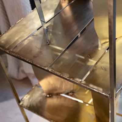 FLAIR FURNITURE Flair Edition swivel brutalist brass library